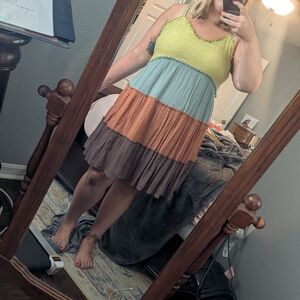 Colorblock Sleeveless Dress